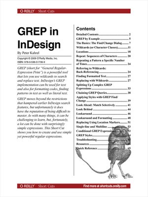 cover image of GREP in InDesign